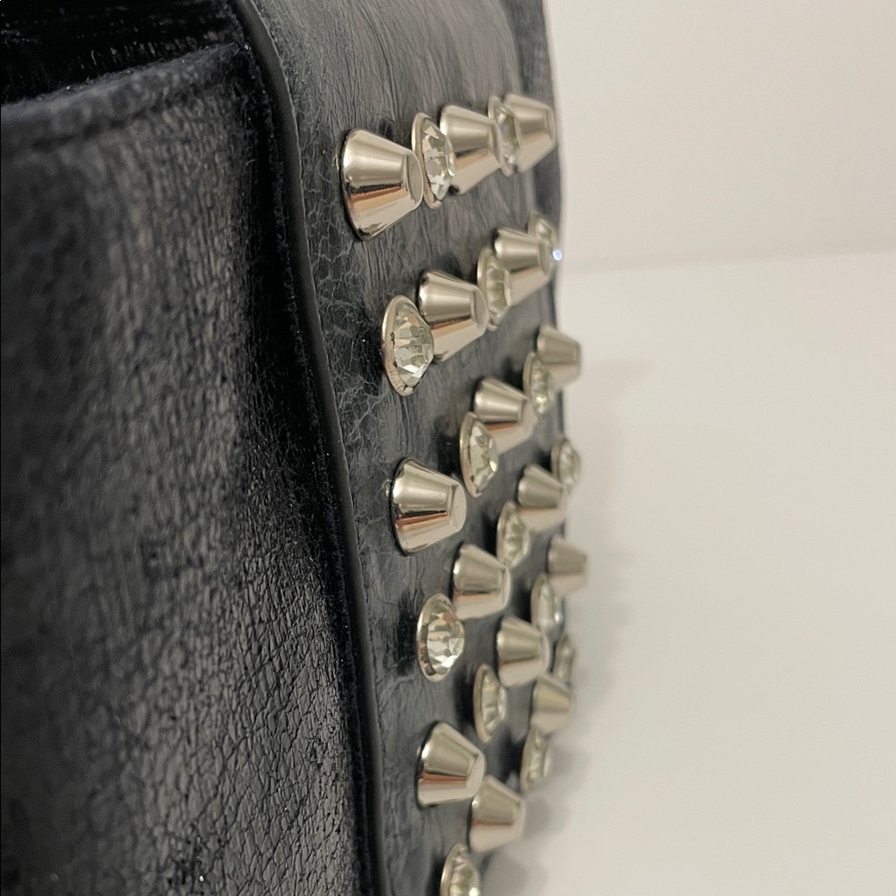 Sharif 1827 Black Studded Wrist/Clutch/Crossbody Bag - Picture 15 of 16